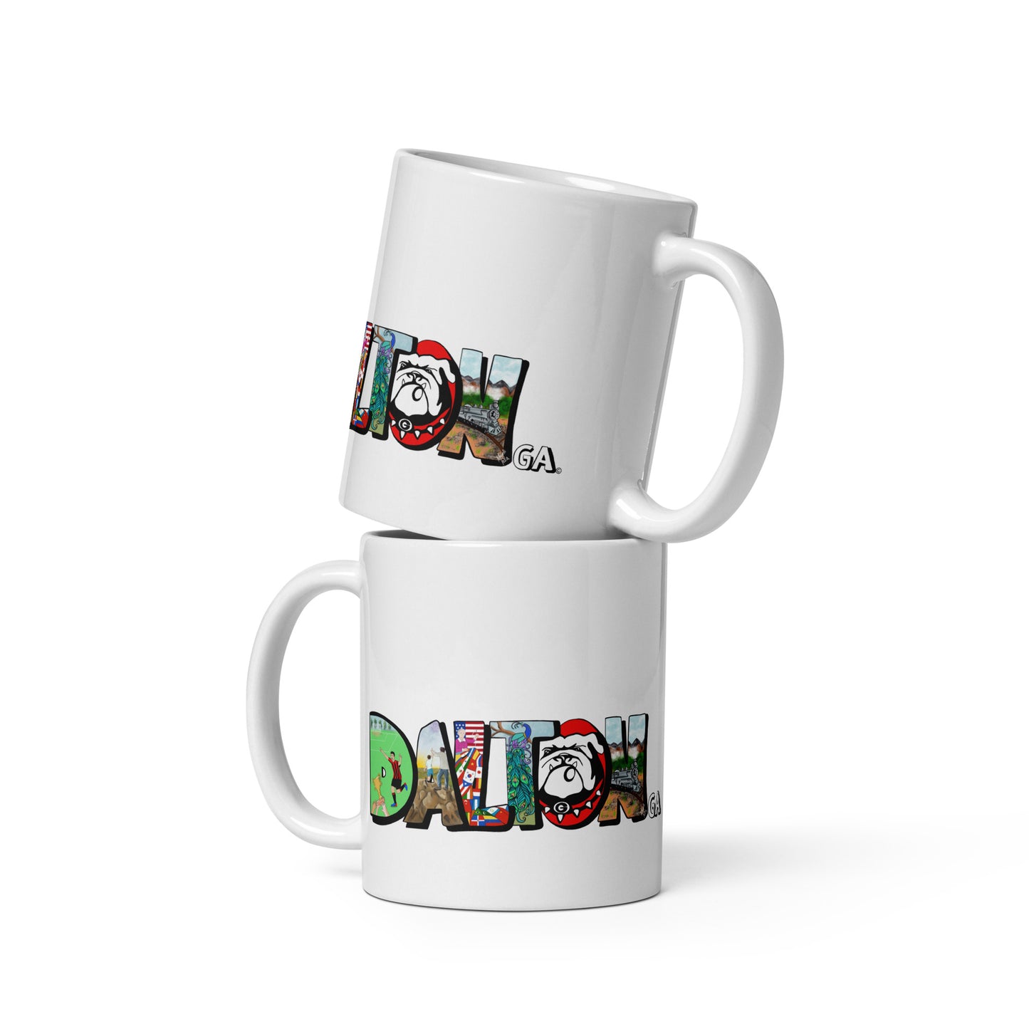 Dalton white glossy mug